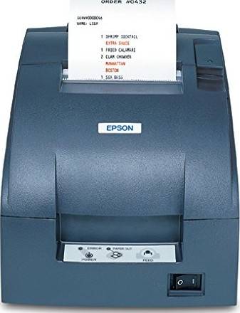 Epson TM-U220B Impact Receipt Printer, USB + Ethernet Port Interface, 16 CPI Character Density, 76mm Supported Paper Width, Wired Connectivity, Dark Gray | C31C514057A0